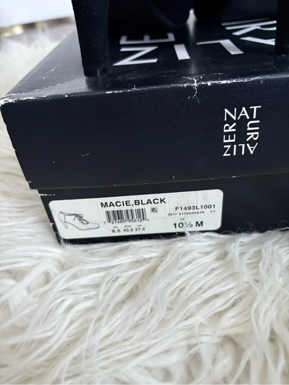 Naturalizer Macie Black Suede Lace-Up Heels Size 10.5